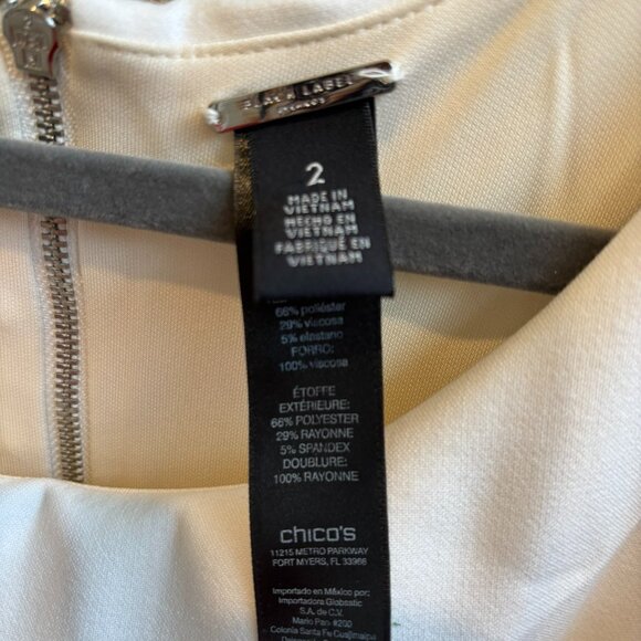 💗Chico's Black Label Cream One-Piece Sleeveless Flared Leg Jumpsuit - Picture 10 of 12